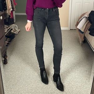 LOFT Cropped Skinny Jean Black Size 0
